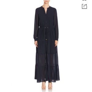 Michael Kors Button-Up Maxi Dress, Navy (New without Tags)